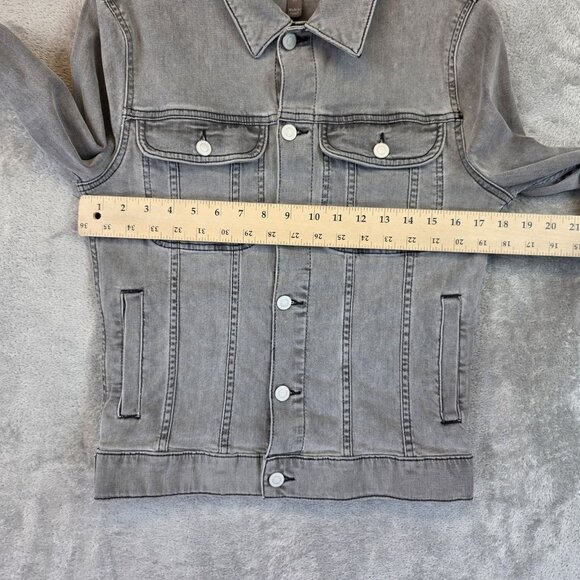 ASOS Jacket Mens Size XS Gray Denim Trucker Jean Button Front Pockets Casual - Picture 5 of 11
